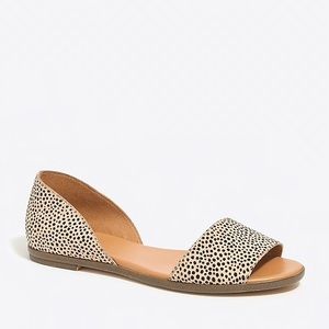 J. Crew Morgan Leopard Calf Hair Flat Sandals 8